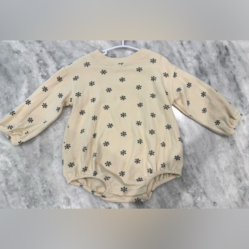 Rylee + Cru Cream Long-Sleeve Floral One-Piece
